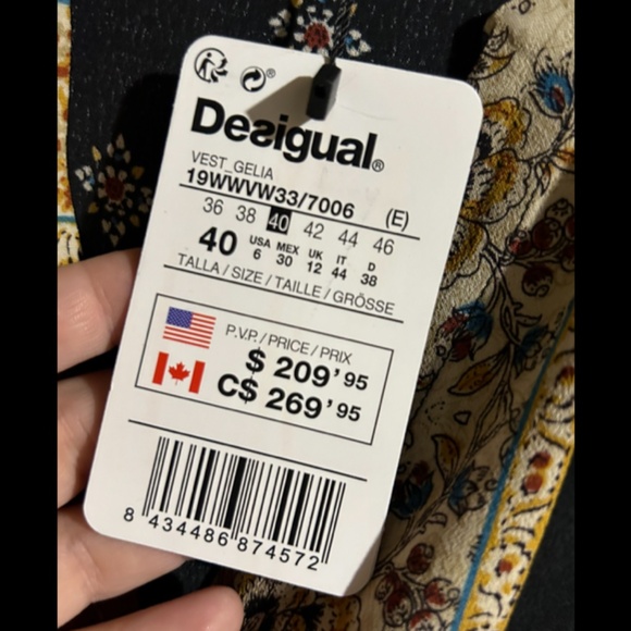 Desigual Gelia Bohemian Patchwork Handkerchief Midi Dress Size EU40/US 6 - NWT - Picture 14 of 16